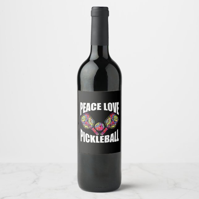 Pickleball Paddle Design Wine Label (Front)