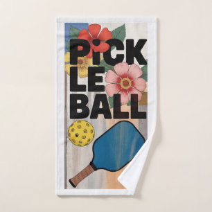 Pickleball Paddle Floral Resort Sports Towel