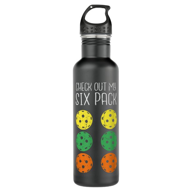 Pickleball Paddle - Funny Check Out My Six Packs P 710 Ml Water Bottle (Front)