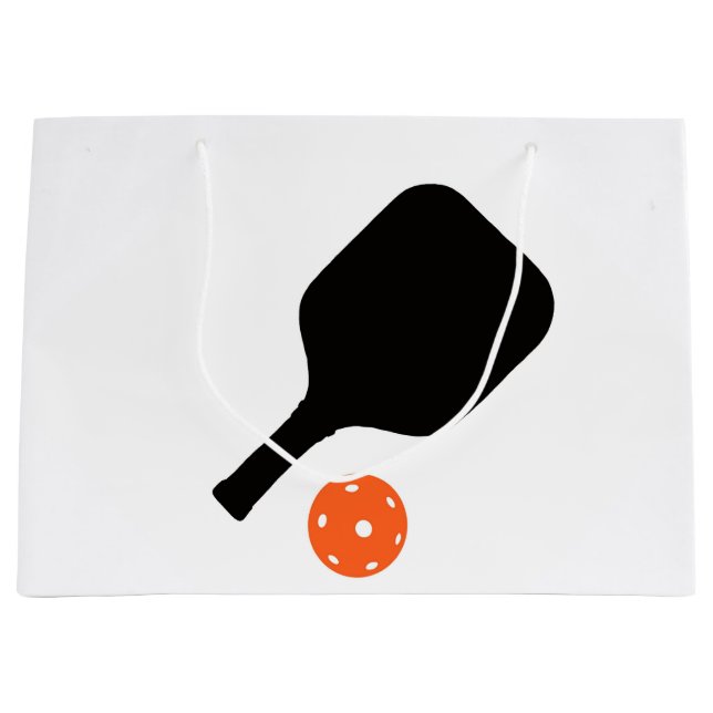 Pickleball paddle & orange pickleball large gift bag (Front)