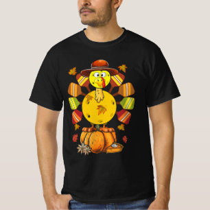 Pickleball Paddle Turkey Pilgrim Thanksgiving Golf T-Shirt