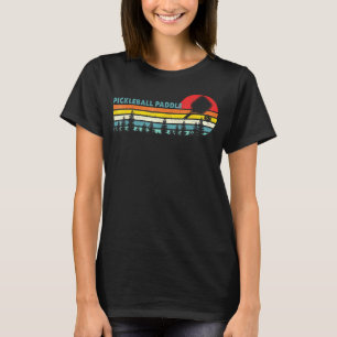 Pickleball Paddle Vintage Retro Sunset T-Shirt