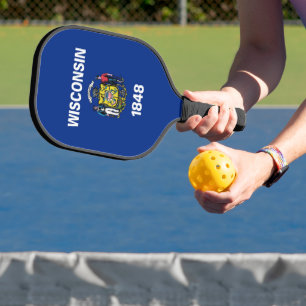 Pickleball Paddle, Wisconsin flag Pickleball Paddle