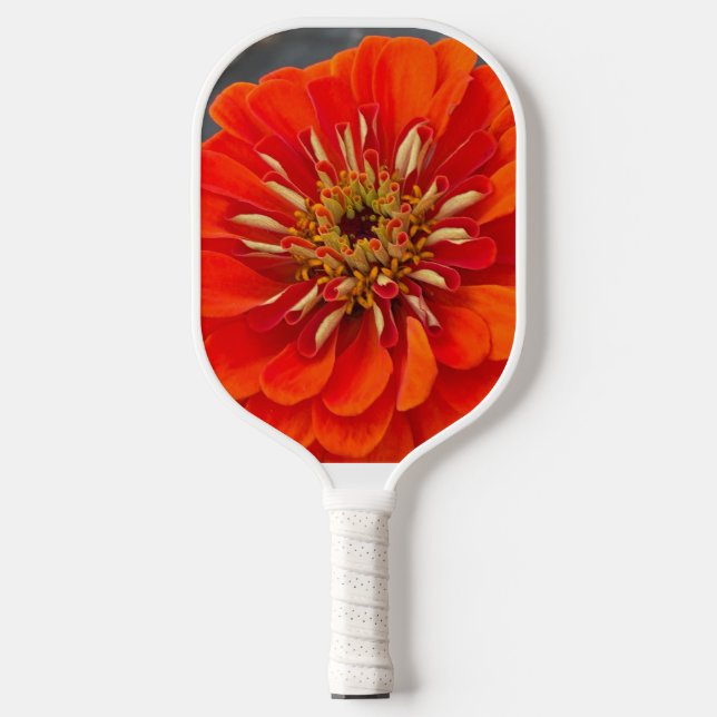 pickleball paddle with a orange flower  (Front)