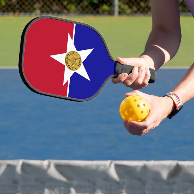 Pickleball Paddle with flag of Dallas, USA (Insitu)