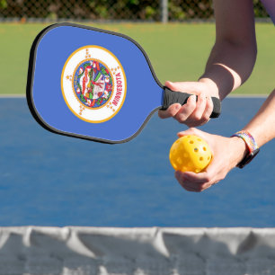 Pickleball Paddle with flag of Minnesota, USA