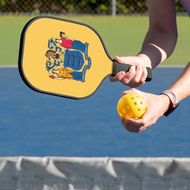 Pickleball Paddle with flag of New Jersey, USA (Insitu)
