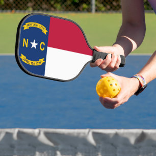 Pickleball Paddle with flag of North Carolina, USA