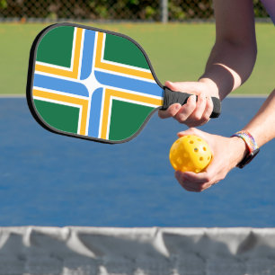 Pickleball Paddle with flag of Portland, USA