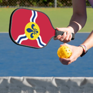 Pickleball Paddle with flag of St. Louis, USA