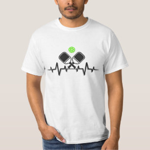 Pickleball Paddles And Ball Heartbeat Line T-Shirt
