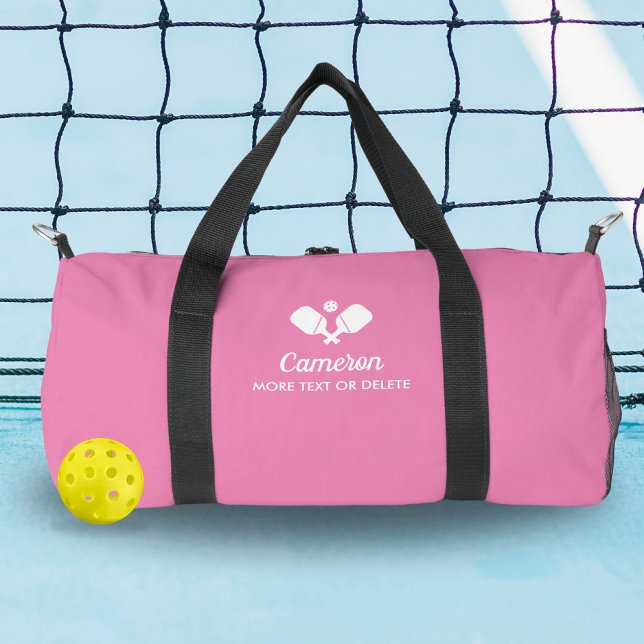 Pickleball Paddles Personalised Name Custom Text Duffle Bag (Creator Uploaded)
