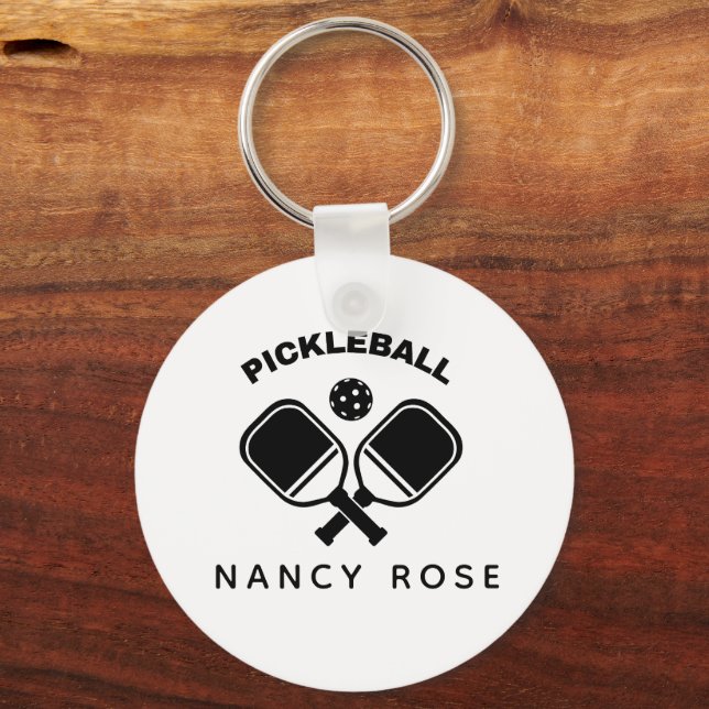 Pickleball Paddles Personalised Name  Key Ring (Front)