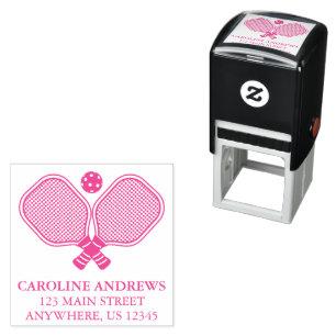 Pickleball Paddles Personalised Return Address Self-inking Stamp