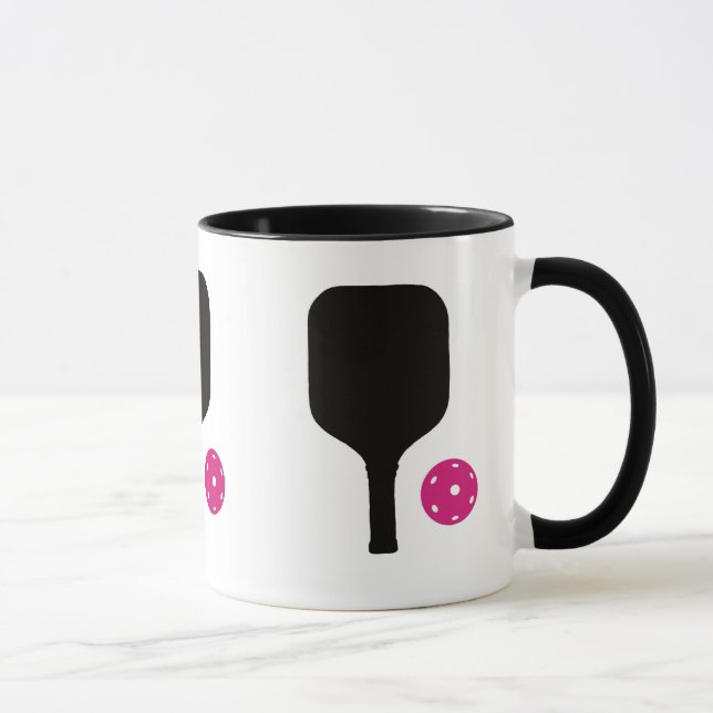 Pickleball paddles & pink ball mug (Right)