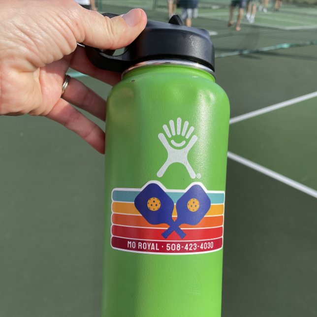 Pickleball Paddles, Retro Stripes, Custom Text (Creator Uploaded)