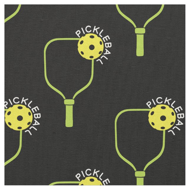 Pickleball paddles with picklaball balls, black fabric (Close Up)