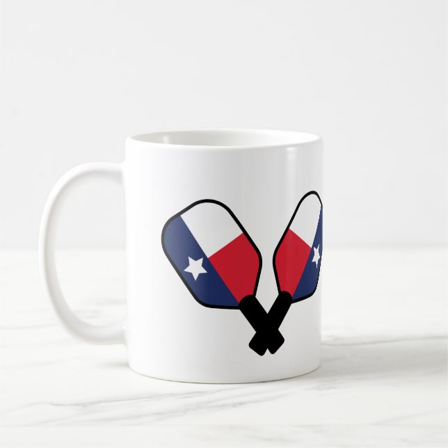 Pickleball Paddles with Texas Flag coffee cup (Left)