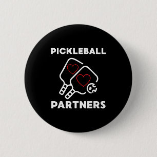 Pickleball partners couples funny pickleball 6 cm round badge