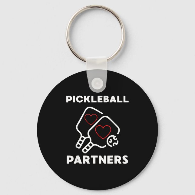 Pickleball partners couples funny pickleball key ring (Front)