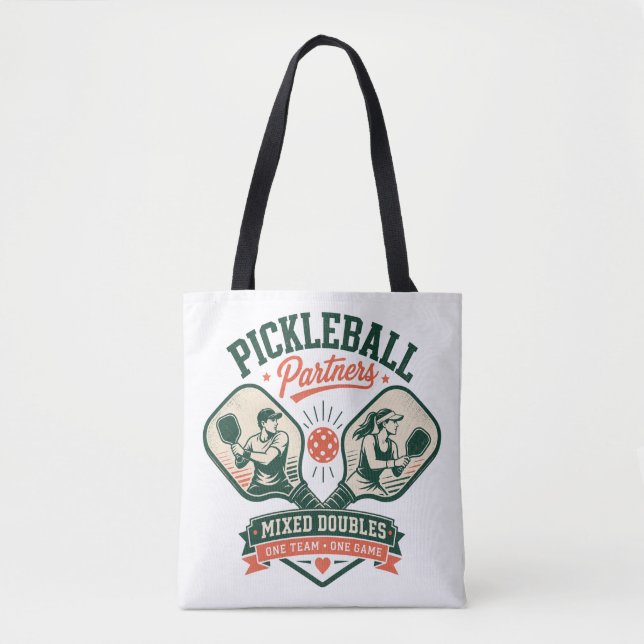Pickleball Partners Mixed Doubles Tote Bag (Front)