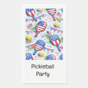 Pickleball Party 4th of July Independence Day Napkin