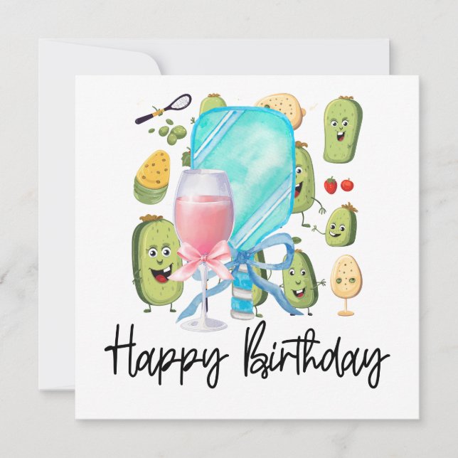 Pickleball Party Birthday  Card (Front)
