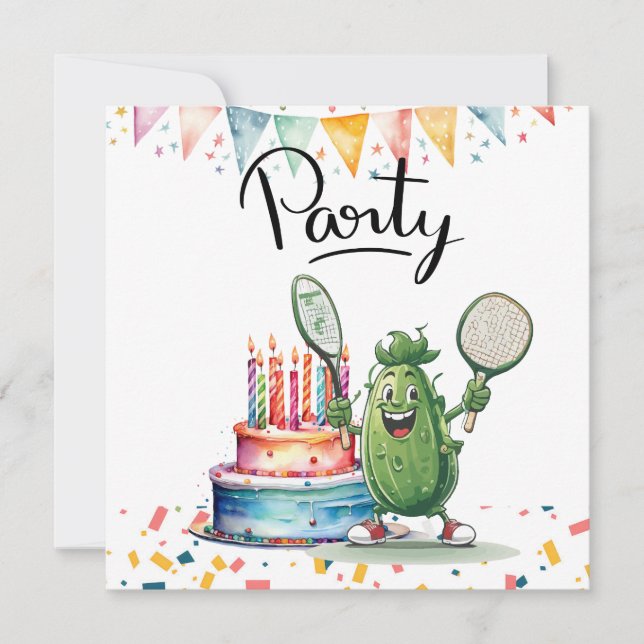 Pickleball Party   Birthday  Invitation (Front)