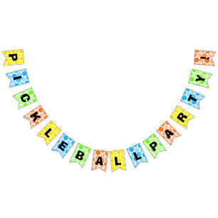 Pickleball Party, Colourful Pickleball Balls Bunting
