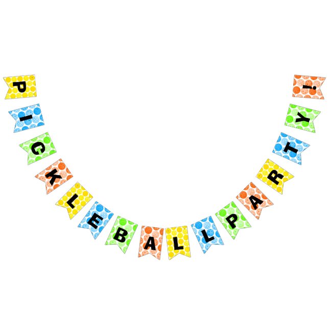 Pickleball Party, Colourful Pickleball Balls Bunting (All)