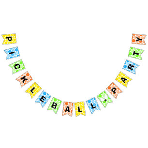Pickleball Party Decorations Colourful Pickleballs Bunting