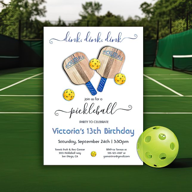 Pickleball Party Dink Birthday Invitation (Creator Uploaded)