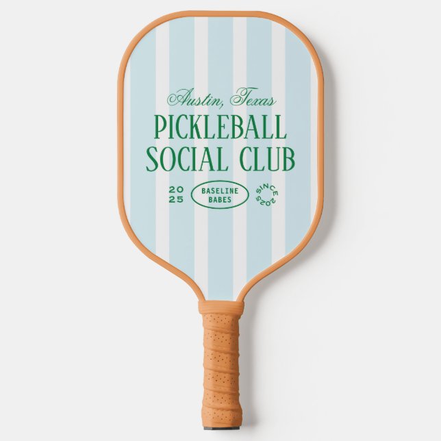 Pickleball Party Favour Green & Blue Sticker Desig Pickleball Paddle (Front)