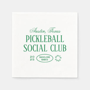 Pickleball Party Favour Napkins in Green & White