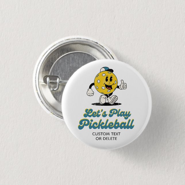 Pickleball Party Funny Pickleball Cartoon Mascot 3 Cm Round Badge (Front & Back)