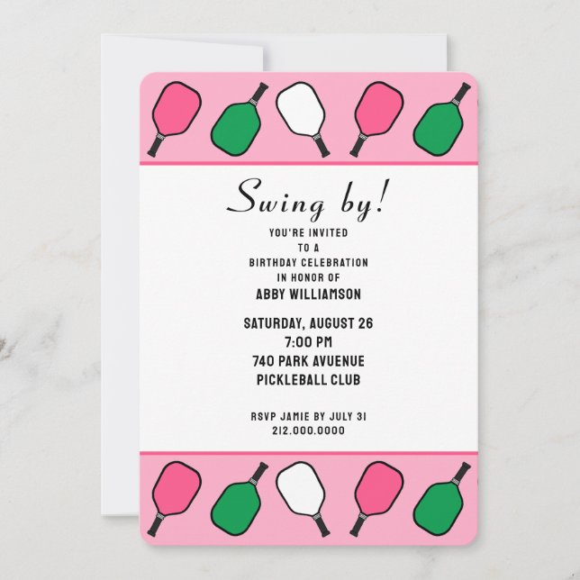 Pickleball Party Invitation (Front)