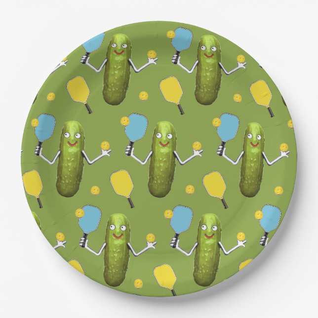 Pickleball Party Paper Plates Napkins (Front)