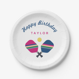 Pickleball Party Personalised Name Custom Paper Plate