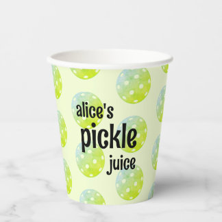 Pickleball Party Pickle Juice Custom Green Paper Cups