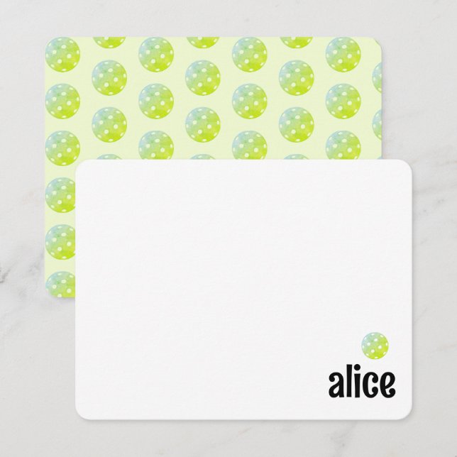 Pickleball Party Pickle Juice Custom Green Thank You Card (Front/Back)