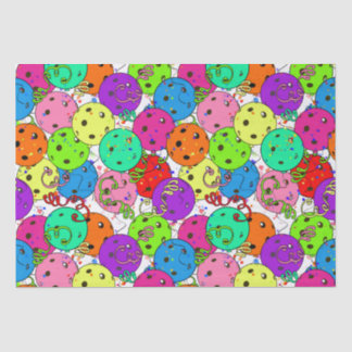 Pickleball Party Pickleball Balloons on White  Tissue Paper