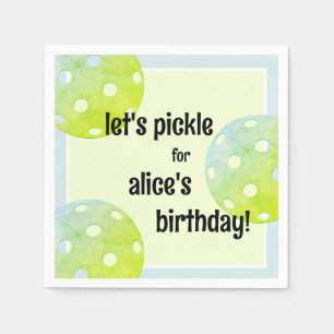 Pickleball Party Sports Green Custom Napkin
