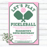 Pickleball Party Sports Paddles Invitation<br><div class="desc">The perfect invitation for your pickleball party.  Celebrate your birthday in style with these simple sports themed invitations.  With 2 pickleball paddles in a stylish pink and green your party is sure to be a hit.</div>