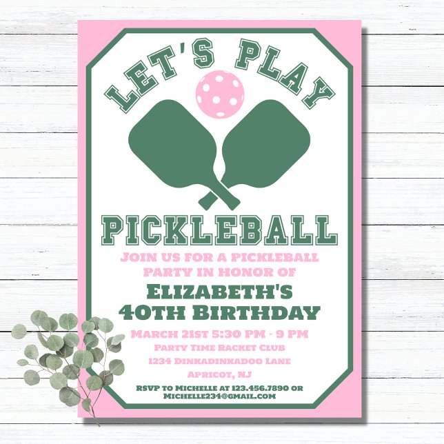 Pickleball Party Sports Paddles Invitation (Creator Uploaded)