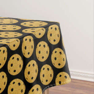 Pickleball Party Wedding Black Gold Bachelor Party Tablecloth