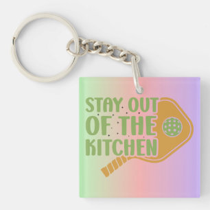 Pickleball Passion: Stay out of the Kitchen Funny Key Ring
