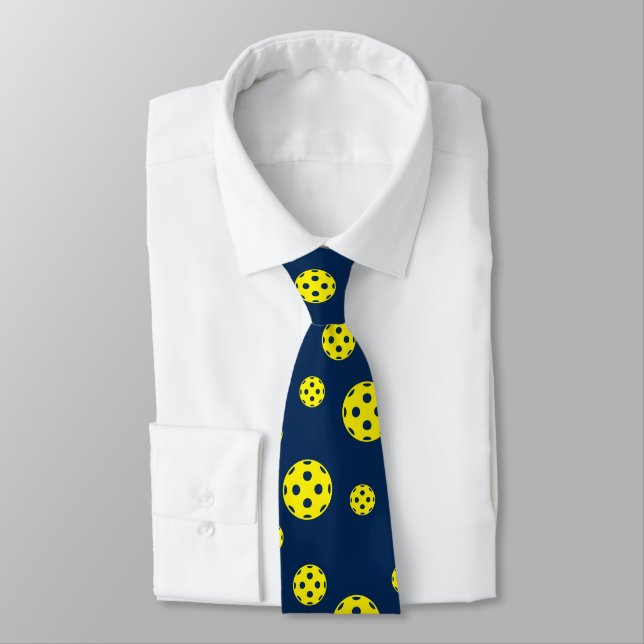 Pickleball pattern custom colour neck tie (Tied)