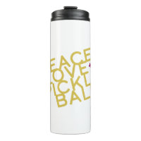 Pickleball Peace and Love Yellow