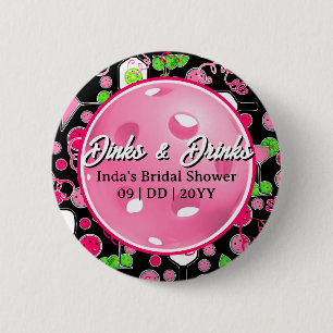 Pickleball Personalised Bridal Shower Swag 6 Cm Round Badge