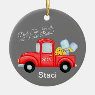 Pickleball Personalised Christmas Ornament for Pic